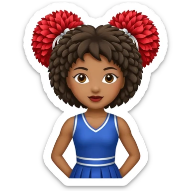 african american cheerleader pom pom sticker