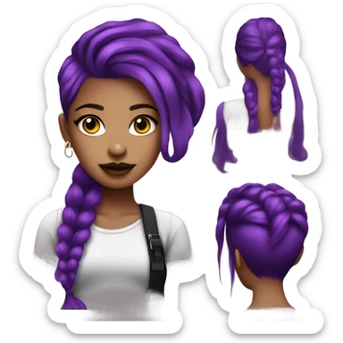 Purple hair alt girl sticker