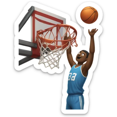 someone dunking on a basketball hoop sticker
