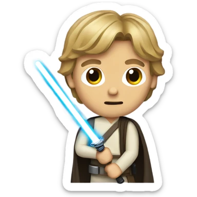Luke skywalker with saber sticker