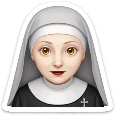 sinister nun smirks sticker