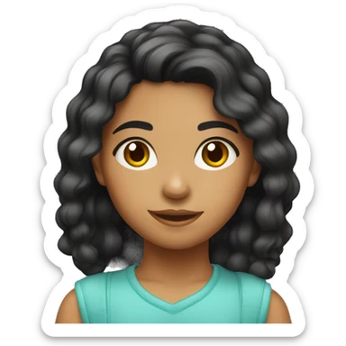 Cute young hispanic girl sticker