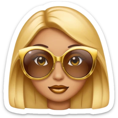 Emoji that has diva sunglasses  sticker