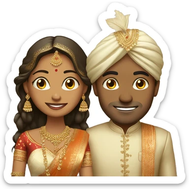 indian bride and groom sticker