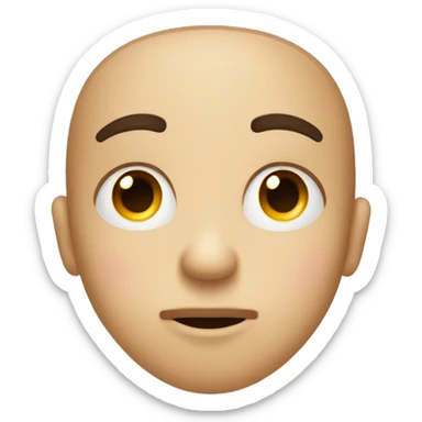 Face with one eyebrow up and one brow down whilst sucking in cheeks sticker