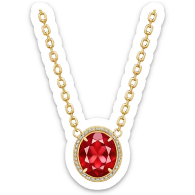 Necklace red complet sticker