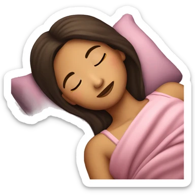 Brunette girl sleeping sticker