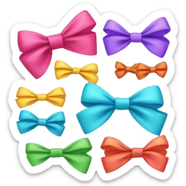 different colored bows sticker