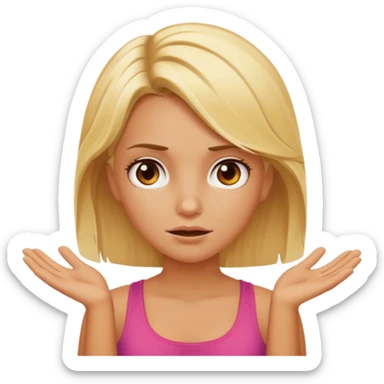 Blonde sunburnt girl shrugging sticker