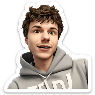 boy in hoodie with stubble sticker