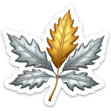 Falling 2 leaves made of silver 🍃 sticker