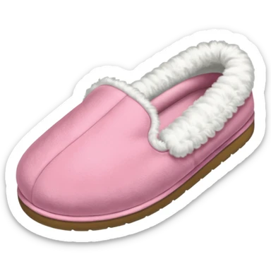 A pink house slipper thrown by the mother. sticker
