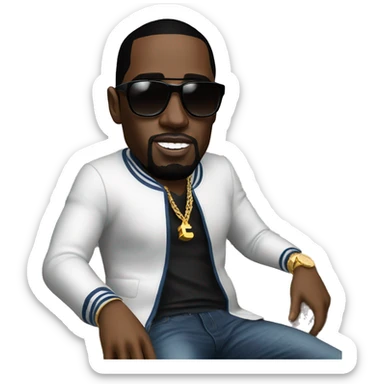 P.diddy on a yacht  sticker