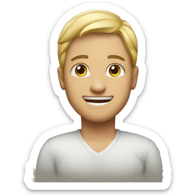 Visibly healthy vibe Caucasian emoji sticker