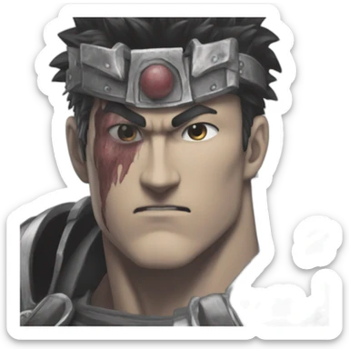 Guts from Berserk flex his biceps sticker