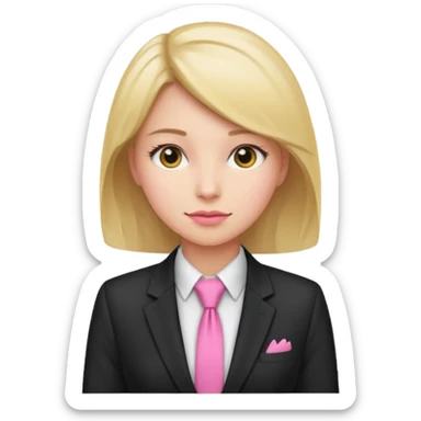 woman with pink tie and blazer sticker