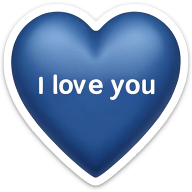 Dark blue heart with the words I Love You in the middle  sticker