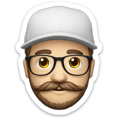 Joven piel blanca gorra levemente gordo con poca barba audífonos lentes hipster sticker