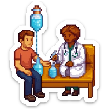 A female doctor who is doing PRP injections, add a patient sticker