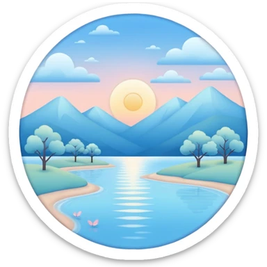 aesthetic pastel blue romantic aesthetic scenery  sticker