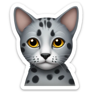 Grey cat with dark spots sticker
