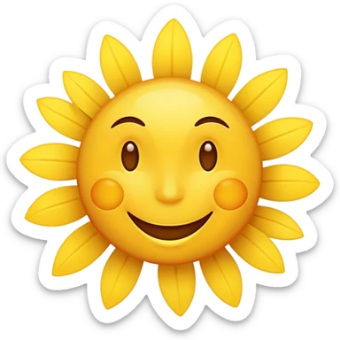smiling face with sunshine sticker