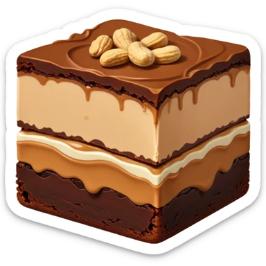 Decadent realistic peanut butter brownie sticker