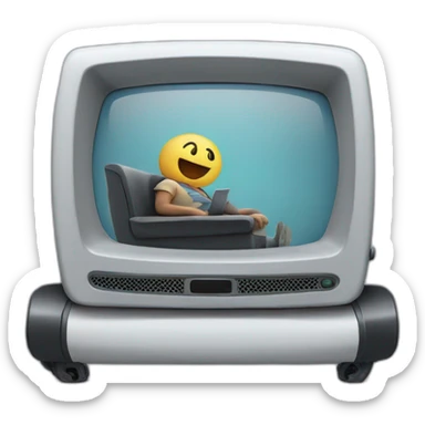 trampoline tractor watching TV sticker