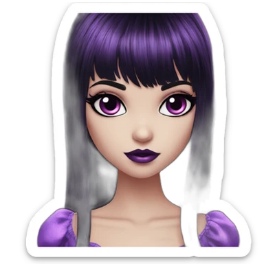 Elissabat-vampire-monsterhigh-goth-lightpinkskin-romantic-bangs-hair-purple-black sticker