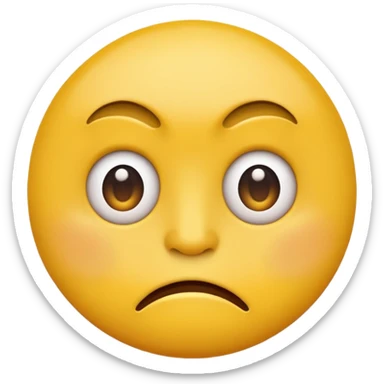 W shaped mouth but annoyed eyes on classic yellow circle emoji sticker