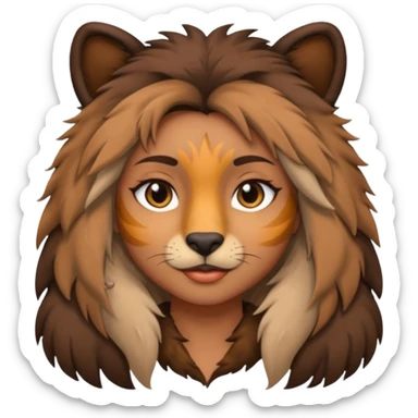 A girl that is half women and half wild animal sticker