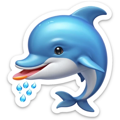 Dolphin blowing a kiss sticker