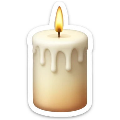 Candle in a powder-colored glass sticker