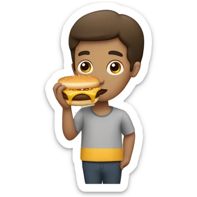 Man eating mcmuffin sticker