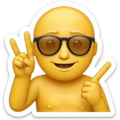 Yellow emoji with sunglasses giving middle finger sticker