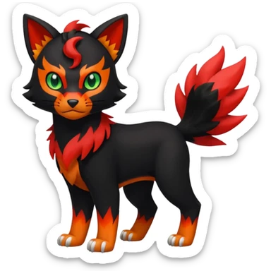 Liepard-Houndour-Sprigatito-Litten-Pokémon-fusion-creature (full body) sticker