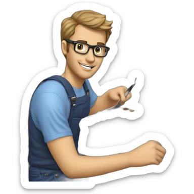 Adrian black fixing a commodore 64 sticker