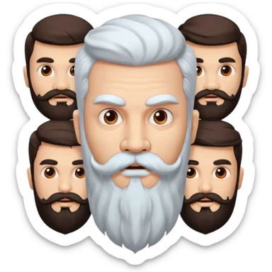 Ravanasura with beard and mustach young beautiful and terror with ten heads with white skin sticker