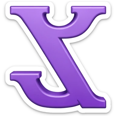 purple capital letter "T" alphabet sticker