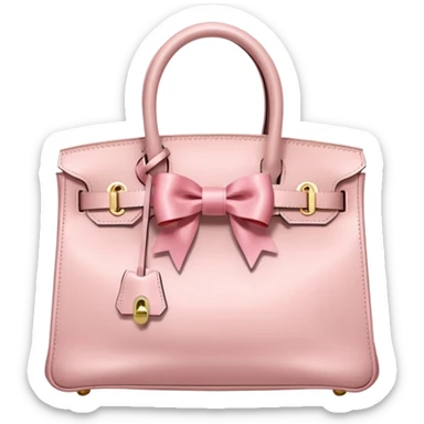 light pink birkin bag with bow sticker