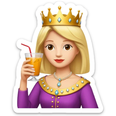 queen with drink sticker