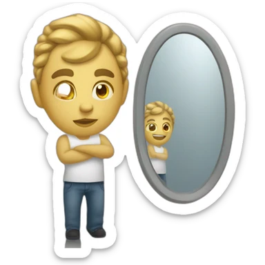quelqu'un devant un miroir sticker