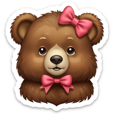 Bear with bow sticker