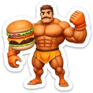 the ultimate Titan mascot for a fast food restaurant sticker