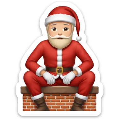 Cristmas male sit down on a chimney sticker