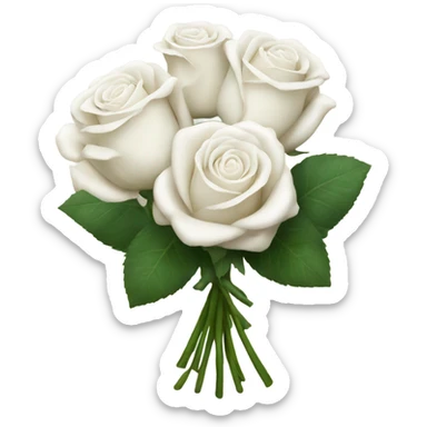 white rose bouquet sticker