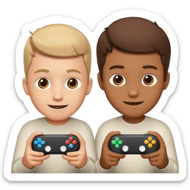 two brothers playings videogames

 sticker
