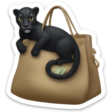 the black leopard waves hold a turkish lira bag sticker
