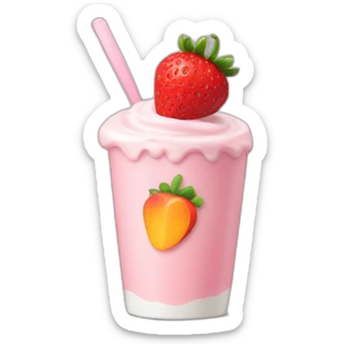 strawberry and peach yogurt sticker