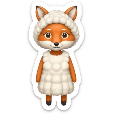 a fox wearing sheep dress sticker